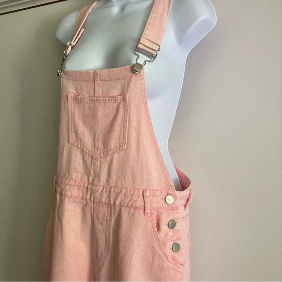 Vici She + Sky Pretty in Pink Denim Overalls, NWOT Sz S - Picture 4 of 16